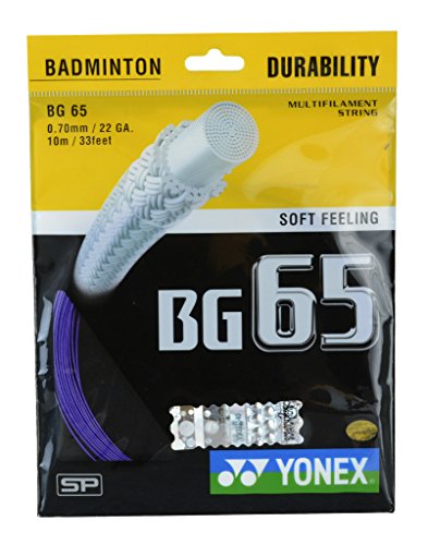 Yonex Badminton Strings BG65, 0.70mm (Purple)