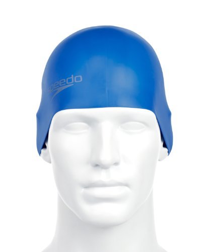 Speedo Plain Moulded Swimming Cap, Blue