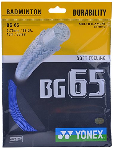 YONEX Badminton Strings BG65, 0.70mm (Royal Blue)
