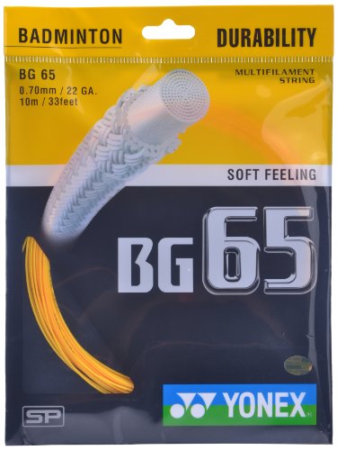 YONEX Badminton Strings BG65, 0.70mm (Orange)